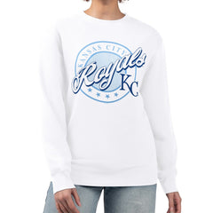 Kansas City Royals G-III 4Her by Carl Banks Women's Pinstripe Circle Team Fleece Pullover Sweatshirt - MLB