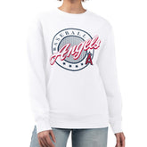 Los Angeles Angels G-III 4Her by Carl Banks Women's Pinstripe Circle Team Fleece Pullover Sweatshirt - MLB