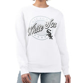 Chicago White Sox G-III 4Her by Carl Banks Women's Pinstripe Circle Team Fleece Pullover Sweatshirt - MLB