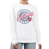 Washington Nationals G-III 4Her by Carl Banks Women's Pinstripe Circle Team Fleece Pullover Sweatshirt - MLB