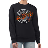 New York Mets G-III 4Her by Carl Banks Women's Pinstripe Circle Team Fleece Pullover Sweatshirt - MLB