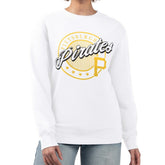 Pittsburgh Pirates G-III 4Her by Carl Banks Women's Pinstripe Circle Team Fleece Pullover Sweatshirt - MLB