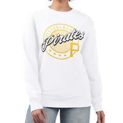 Pittsburgh Pirates G-III 4Her by Carl Banks Women's Pinstripe Circle Team Fleece Pullover Sweatshirt - MLB