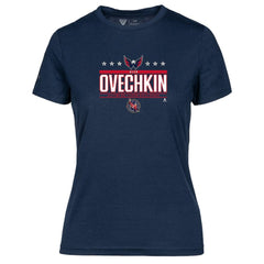 Alexander Ovechkin Washington Capitals Levelwear Women's NHL All-Time Leading Goal Scorer Milestone Stars Name & Number Maddox T-Shirt - Navy - NHL