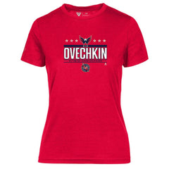 Alexander Ovechkin Washington Capitals Levelwear Women's NHL All-Time Leading Goal Scorer Milestone Stars Name & Number Maddox T-Shirt - Red - NHL