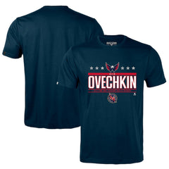 Alexander Ovechkin Washington Capitals Levelwear NHL All-Time Leading Goal Scorer Milestone Stars Name & Number Richmond T-Shirt - Navy - NHL