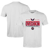 Alexander Ovechkin Washington Capitals Levelwear NHL All-Time Leading Goal Scorer Milestone Stars Name & Number Richmond T-Shirt - White - NHL