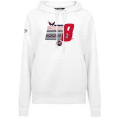 Alexander Ovechkin Washington Capitals Levelwear Women's NHL All-Time Leading Goal Scorer Milestone Stripes Name & Number Adorn Pullover Hoodie - White - NHL