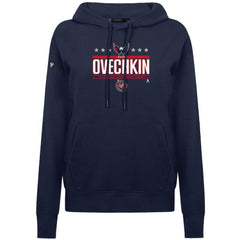 Alexander Ovechkin Washington Capitals Levelwear Women's NHL All-Time Leading Goal Scorer Milestone Stripes Name & Number Adorn Pullover Hoodie - Navy - NHL