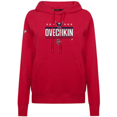 Alexander Ovechkin Washington Capitals Levelwear Women's NHL All-Time Leading Goal Scorer Milestone Stripes Name & Number Adorn Pullover Hoodie - Red - NHL