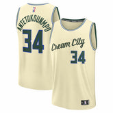 Giannis Antetokounmpo Milwaukee Bucks 2025/26 City Edition Fast Break Jersey Cream - NBA