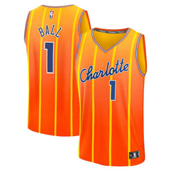 LaMelo Ball Charlotte Hornets 2025/26 City Edition Fast Break Jersey Orange - NBA