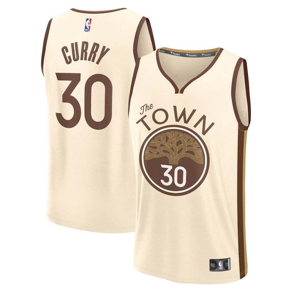 Stephen Curry Golden State Warriors Youth 2025/26 City Edition Fast Break Jersey Tan - NBA