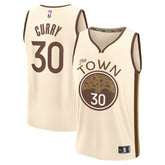 Stephen Curry Golden State Warriors Youth 2025/26 City Edition Fast Break Jersey Tan - NBA