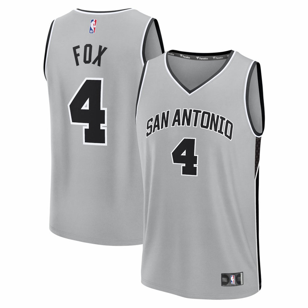 De'Aaron Fox San Antonio Spurs Fast Break Jersey Statement Edition Silver - NBA