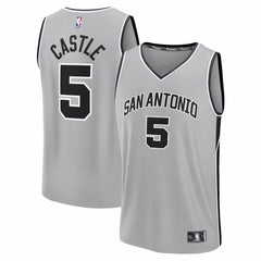 Stephon Castle San Antonio Spurs Youth Fast Break Jersey Statement Edition Silver - NBA