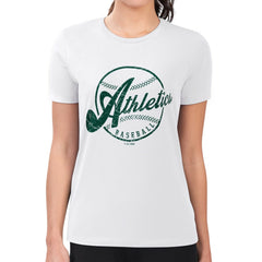Athletics G-III 4Her by Carl Banks Women's Super-Slim Fit Lightweight Distressed Baseball Team T-Shirt - MLB