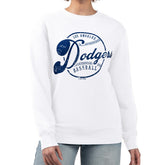 Los Angeles Dodgers G-III 4Her by Carl Banks Women's Distressed Baseball Team Fleece Pullover Sweatshirt - MLB