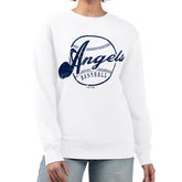 Los Angeles Angels G-III 4Her by Carl Banks Women's Distressed Baseball Team Fleece Pullover Sweatshirt - MLB