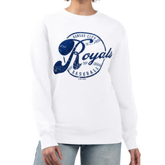 Kansas City Royals G-III 4Her by Carl Banks Women's Distressed Baseball Team Fleece Pullover Sweatshirt - MLB