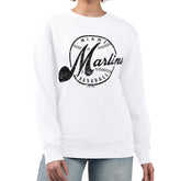 Miami Marlins G-III 4Her by Carl Banks Women's Distressed Baseball Team Fleece Pullover Sweatshirt - MLB