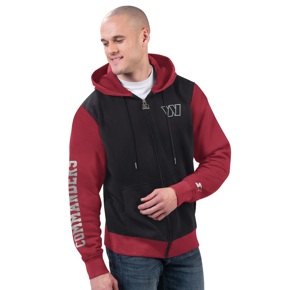 Washington Commanders Starter Thursday Night Gridiron Full-Zip Hoodie Black/Burgundy | NFL