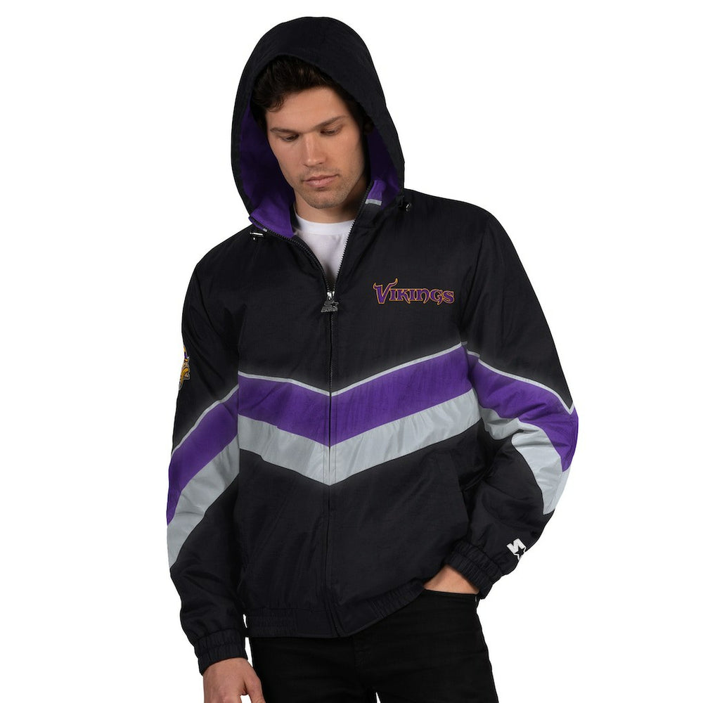 Minnesota Vikings Starter Thursday Night Gridiron Full-Zip Jacket Black/Purple | NFL