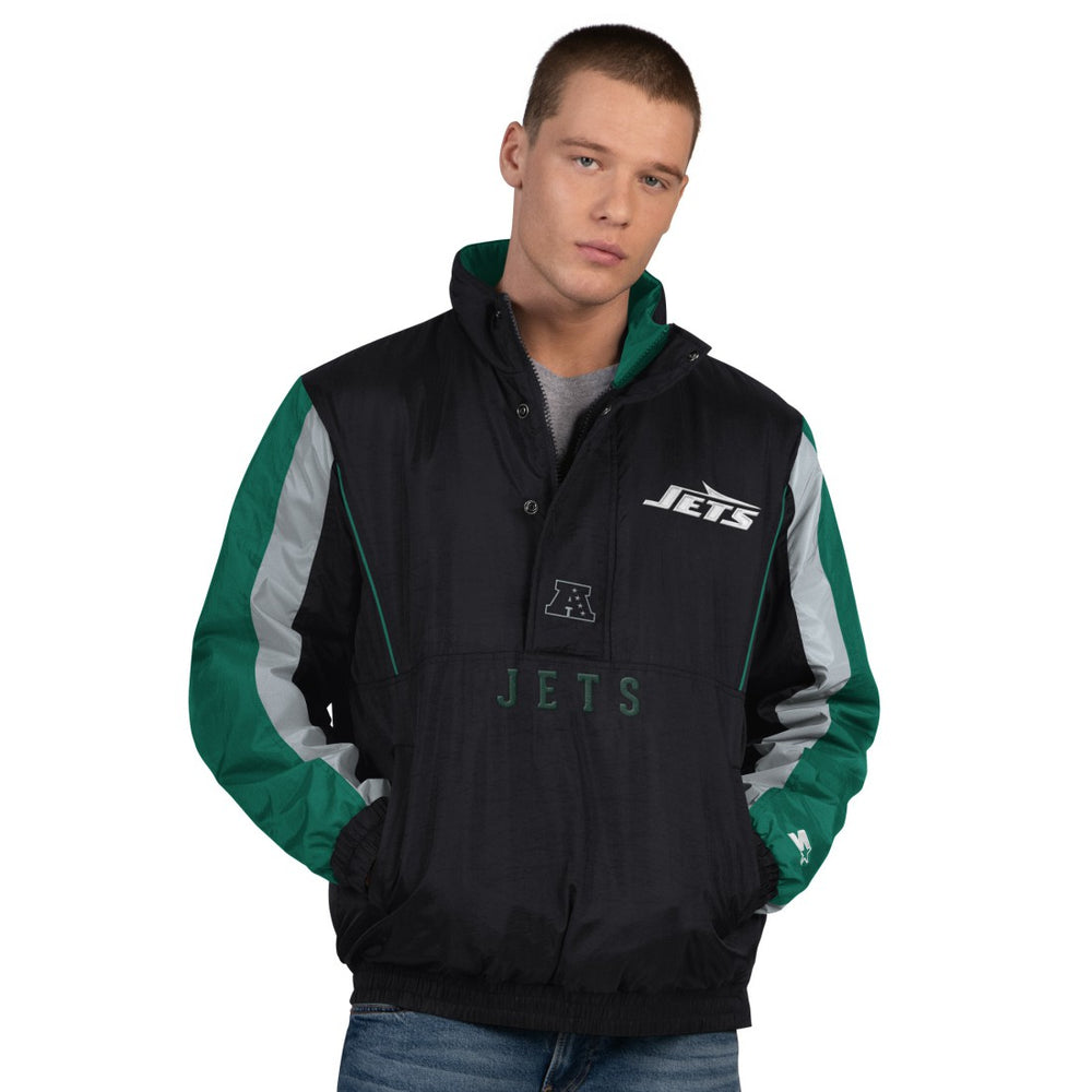 New York Jets Starter Thursday Night Gridiron Half-Zip Jacket Black | NFL