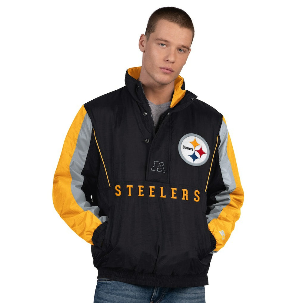 Pittsburgh Steelers Starter Thursday Night Gridiron Half-Zip Jacket Black | NFL