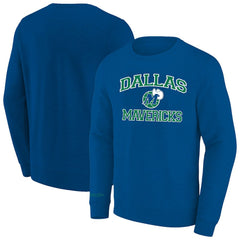 Dallas Mavericks Hardwood Classics Big & Tall Crewneck Sweatshirt Heather Blue - NBA