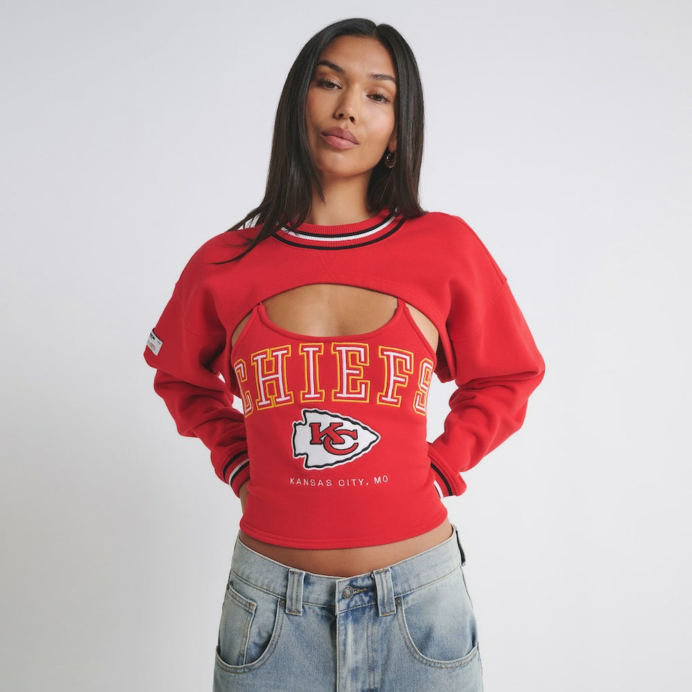 Kansas City Chiefs Off Season Women's Fleece Shrug Cami Red | NFL