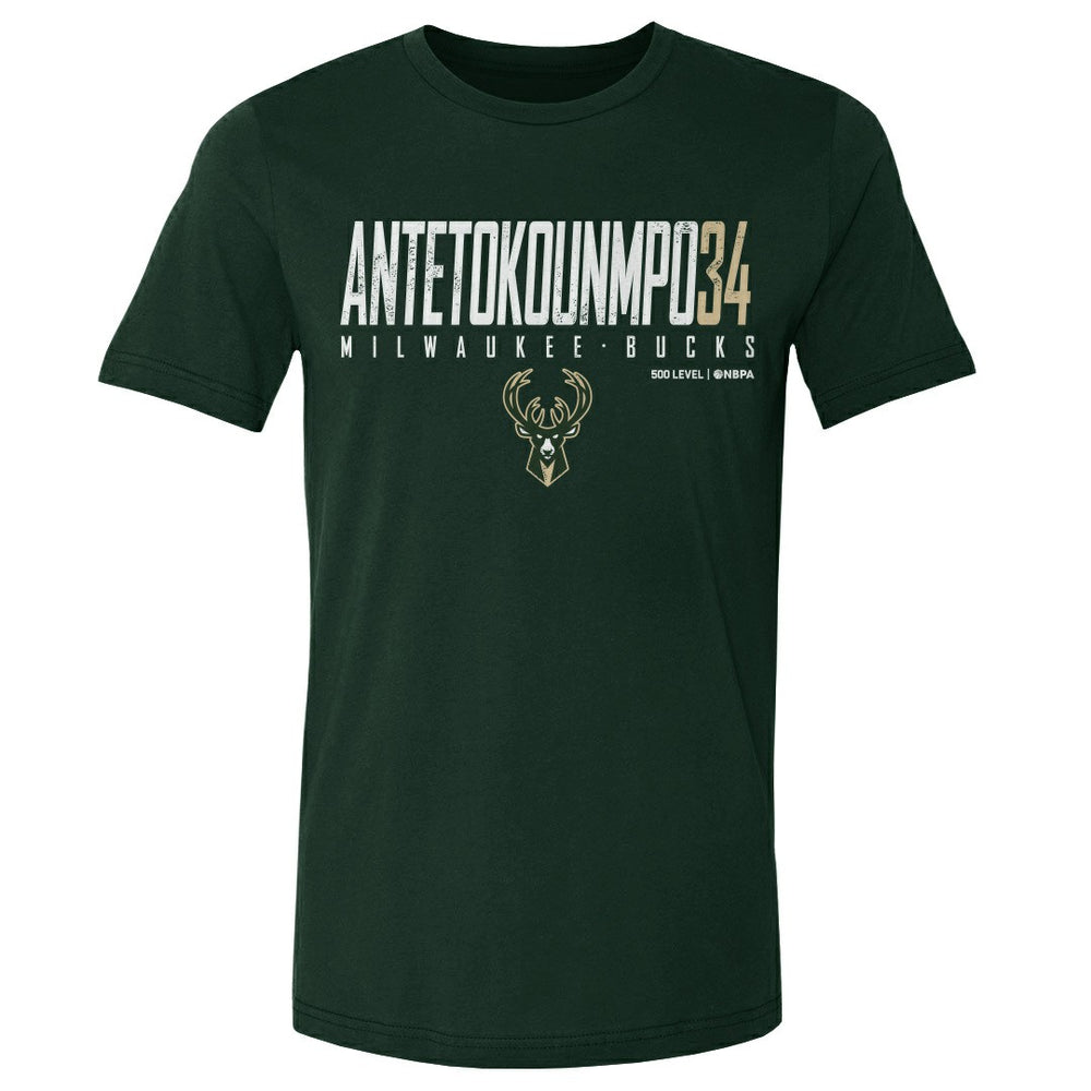 Giannis Antetokounmpo Milwaukee Bucks 500 Level Women's Elite T-Shirt Hunter Green - NBA