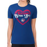 Toronto Blue Jays G-III 4Her by Carl Banks Women's Super-Slim Fit Lightweight Double Heart T-Shirt - MLB