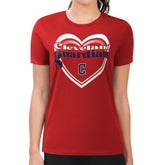 Cleveland Guardians G-III 4Her by Carl Banks Women's Super-Slim Fit Lightweight Double Heart T-Shirt - MLB