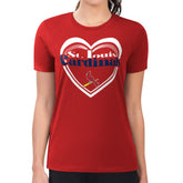 St. Louis Cardinals G-III 4Her by Carl Banks Women's Super-Slim Fit Lightweight Double Heart T-Shirt - MLB