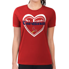 St. Louis Cardinals G-III 4Her by Carl Banks Women's Super-Slim Fit Lightweight Double Heart T-Shirt - MLB