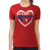 Texas Rangers G-III 4Her by Carl Banks Women's Super-Slim Fit Lightweight Double Heart T-Shirt - MLB