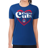 Chicago Cubs G-III 4Her by Carl Banks Women's Super-Slim Fit Lightweight Double Heart T-Shirt - MLB