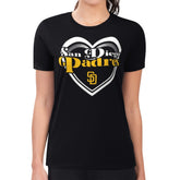 San Diego Padres G-III 4Her by Carl Banks Women's Super-Slim Fit Lightweight Double Heart T-Shirt - MLB