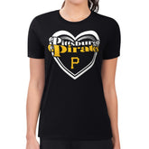 Pittsburgh Pirates G-III 4Her by Carl Banks Women's Super-Slim Fit Lightweight Double Heart T-Shirt - MLB
