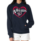Washington Nationals G-III 4Her by Carl Banks Women's Double Heart Fleece Pullover Hoodie - MLB