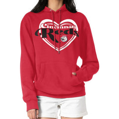 Cincinnati Reds G-III 4Her by Carl Banks Women's Double Heart Fleece Pullover Hoodie - MLB