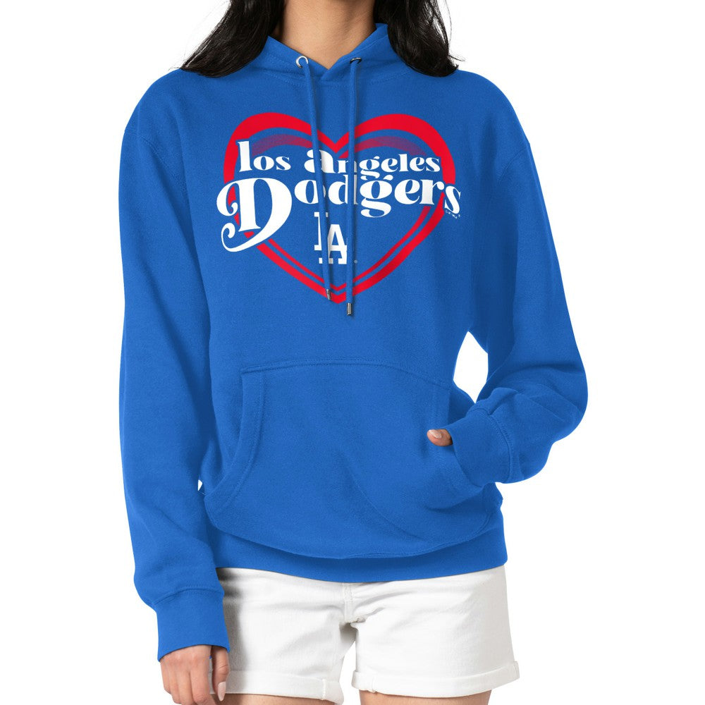 Los Angeles Dodgers G-III 4Her by Carl Banks Women's Double Heart Fleece Pullover Hoodie - MLB