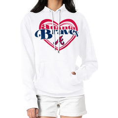 Atlanta Braves G-III 4Her by Carl Banks Women's Double Heart Fleece Pullover Hoodie - MLB