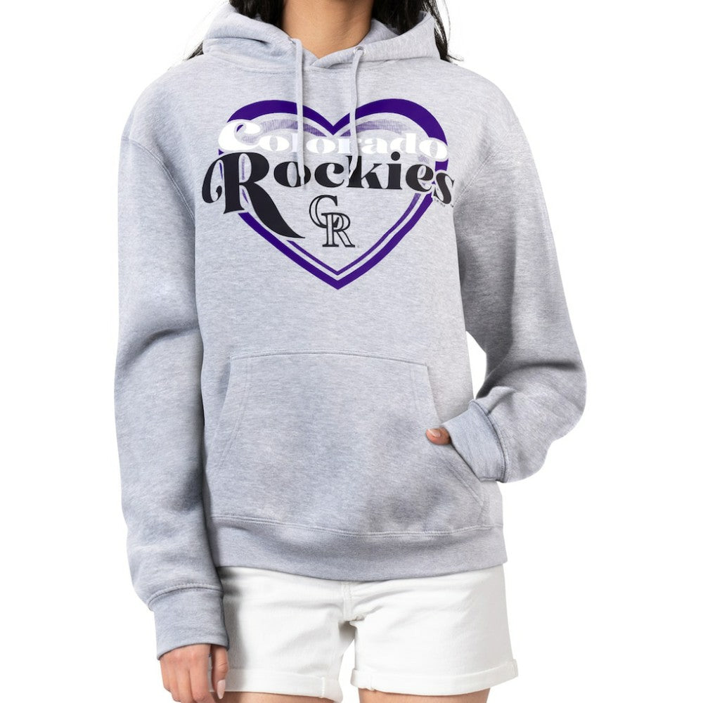 Colorado Rockies G-III 4Her by Carl Banks Women's Double Heart Fleece Pullover Hoodie - MLB
