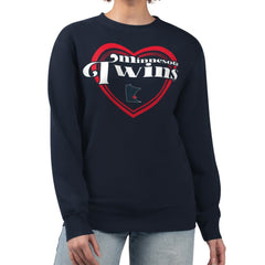 Minnesota Twins G-III 4Her by Carl Banks Women's Double Heart Fleece Pullover Sweatshirt - MLB