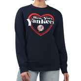 New York Yankees G-III 4Her by Carl Banks Women's Double Heart Fleece Pullover Sweatshirt - MLB