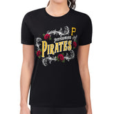 Pittsburgh Pirates G-III 4Her by Carl Banks Women's Super-Slim Fit Lightweight Retro Roses T-Shirt - MLB