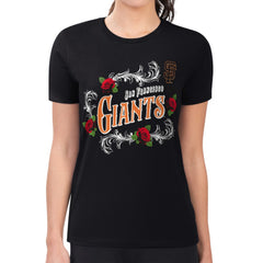 San Francisco Giants G-III 4Her by Carl Banks Women's Super-Slim Fit Lightweight Retro Roses T-Shirt - MLB