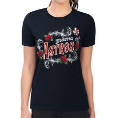 Houston Astros G-III 4Her by Carl Banks Women's Super-Slim Fit Lightweight Retro Roses T-Shirt - MLB